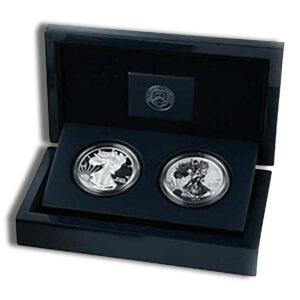 2012-S 2-Coin Silver Eagle 75th Anniversary San Francisco Set w/ Box & COA