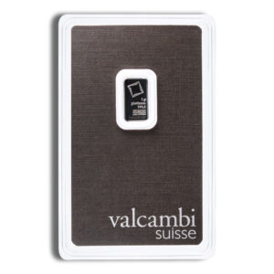 1 gram Platinum Bar - Valcambi